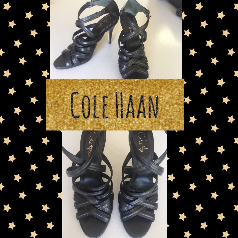 👠 Cole Haan Strappy Black Sandals👠